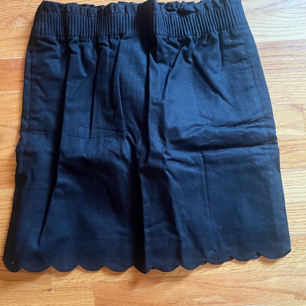 NWT- Black Mini Skirt with Scalloped Hem from J. Crew